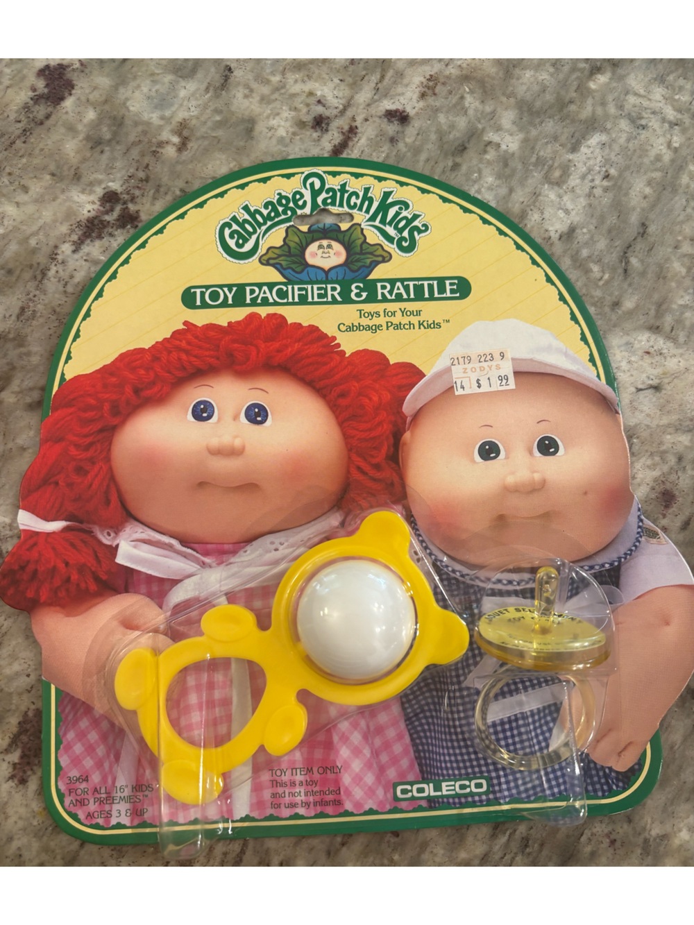 Cabbage Patch Kids . Toy Pacifier And Rattle (Coleco) 3964 Unopened Vintage